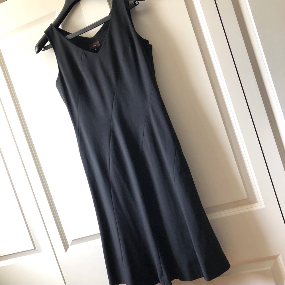Basic Black Midi Dress Bias Cut, Slimly Stunning